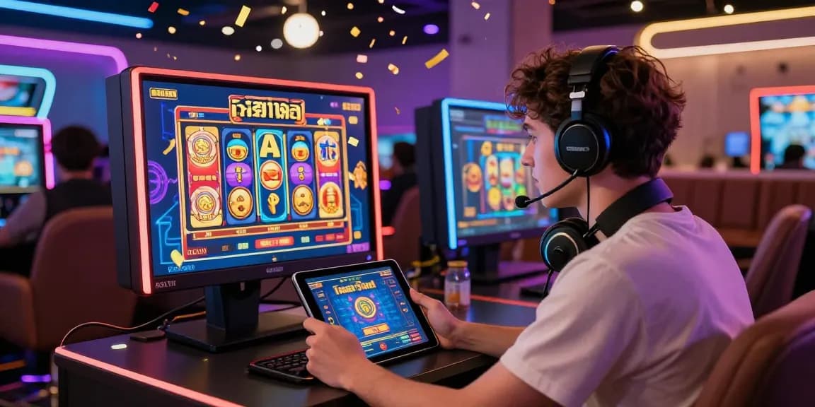 Engaged player experiencing an exciting สล็อตเว็บตรง gaming moment with vibrant visuals and interactive elements.