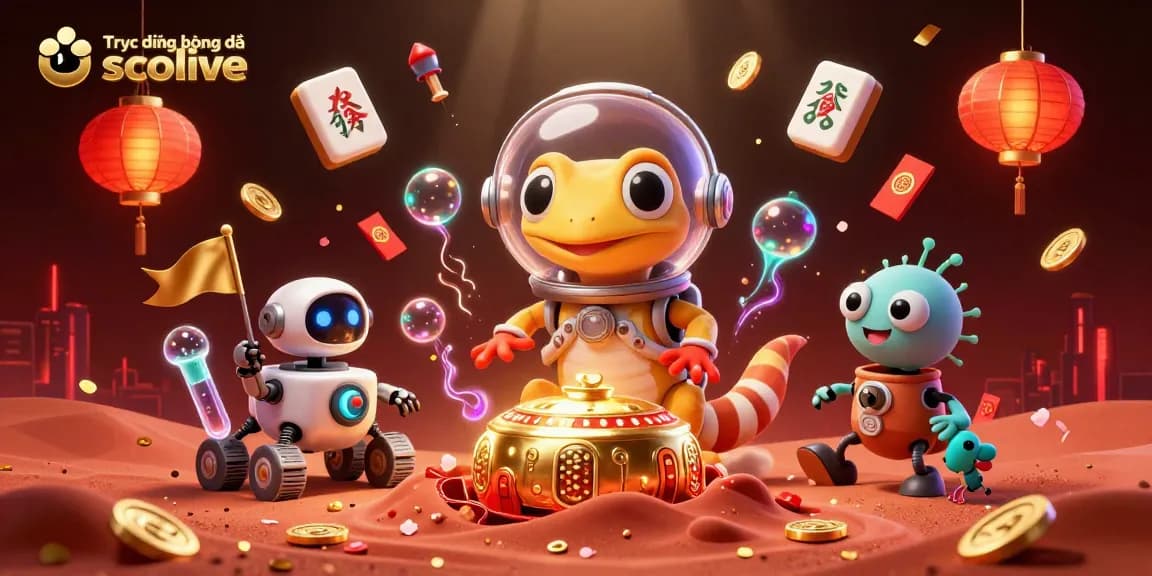 Experience Trực tiếp bóng đá socolive with a vibrant 3D casino scene featuring playful characters and rich details.