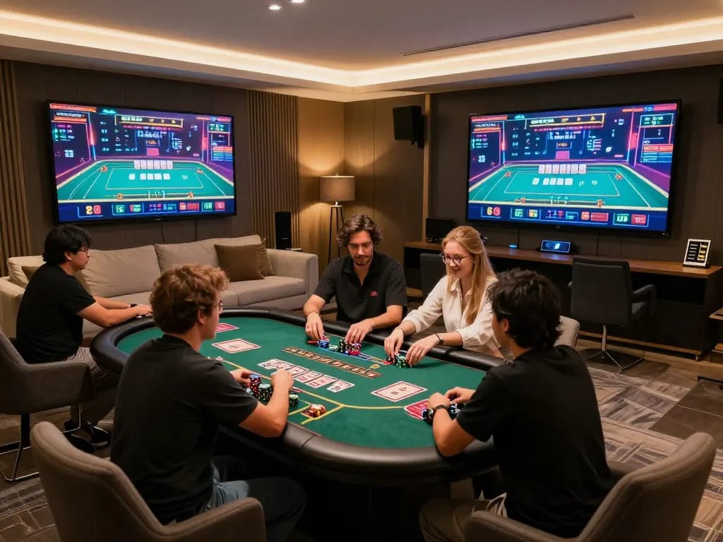 Players enjoy the live dealer game experience on the Trang chủ F168 platform, showcasing interactive gambling excitement.