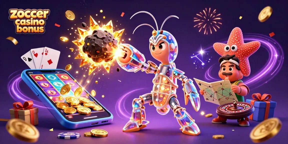 Discover the excitement of Zoccer Casino Bonus with colorful slot games, vibrant characters, and dynamic riches.