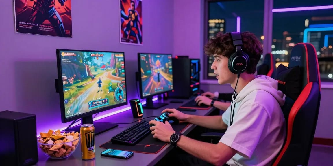 Player engaging with B52 CLUB games in a vibrant gaming setup, showcasing immersive atmosphere and excitement.