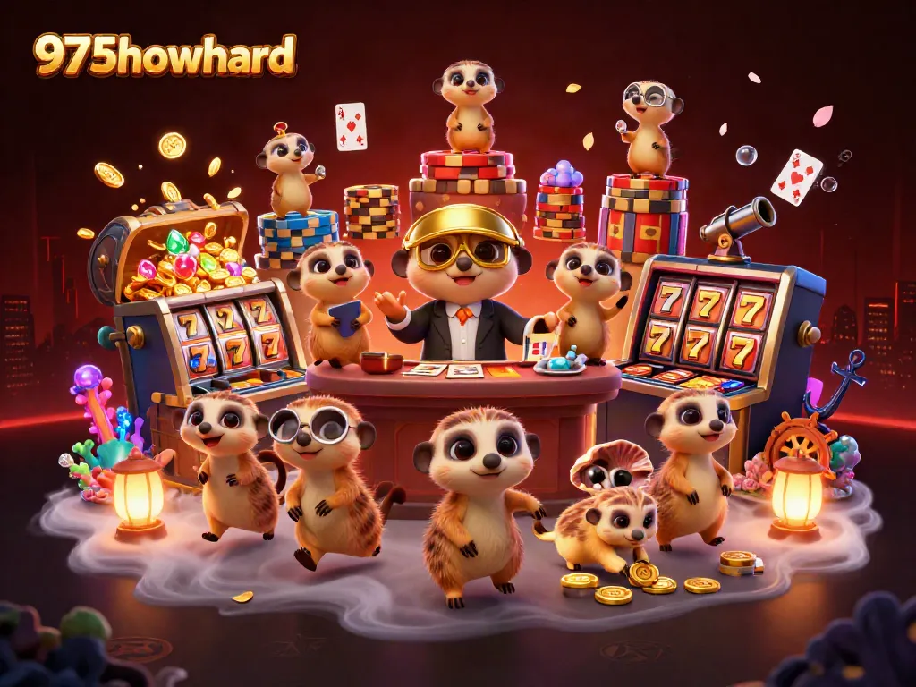 Experience the dynamic casino operation at 975howard with meerkats managing slots and jackpots.