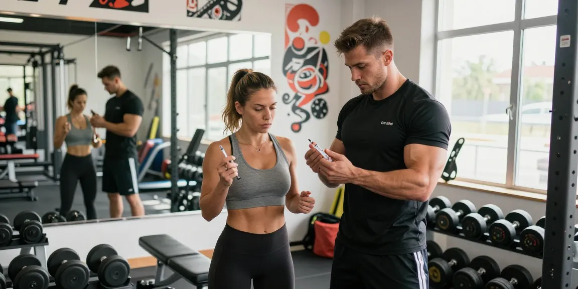 Anabolika Shop: Bodybuilder demonstriert sichere Injektionstechniken für Steroide im Fitnessstudio