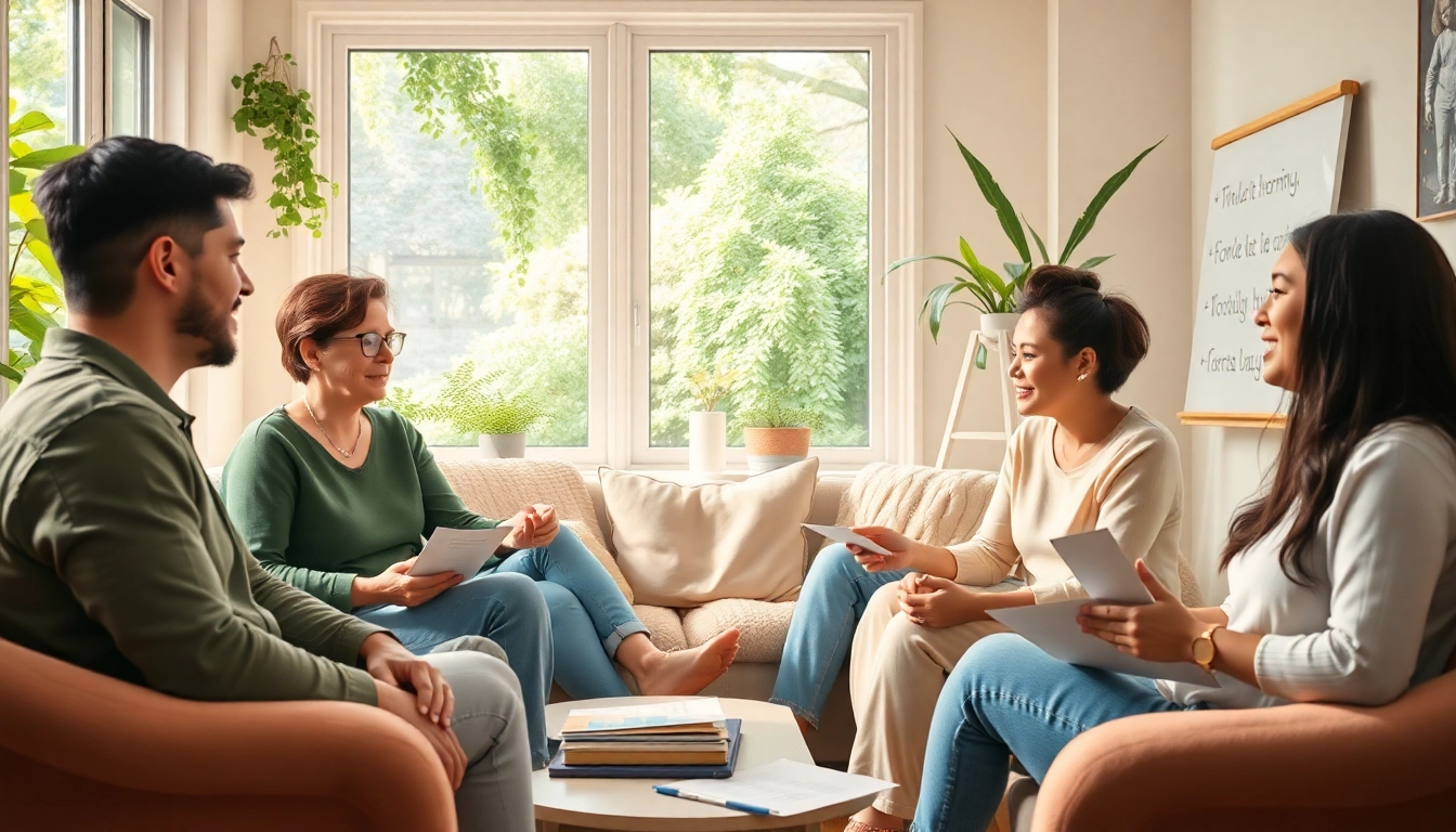 Mental health awareness discussion in a cozy community space, fostering dialogue and support.