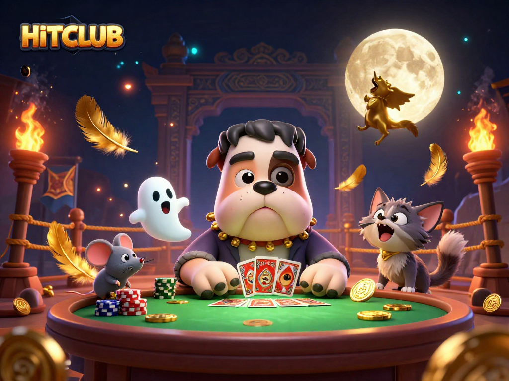 Join the excitement at HITCLUB as the monster dealer unfolds thrilling cards amid enchanting casino elements.
