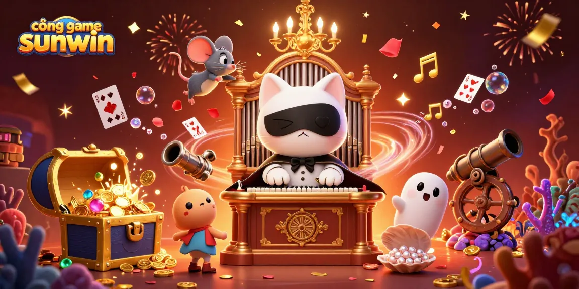 Engage with cổng game sunwin in this vibrant 3D casino scene, showcasing excitement and fun.