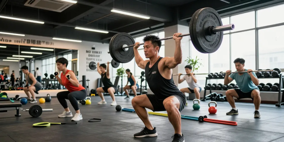 Anabolika Shop: Aktive Bodybuilder im Fitnessstudio mit Hanteln und Motivation im Hintergrund.