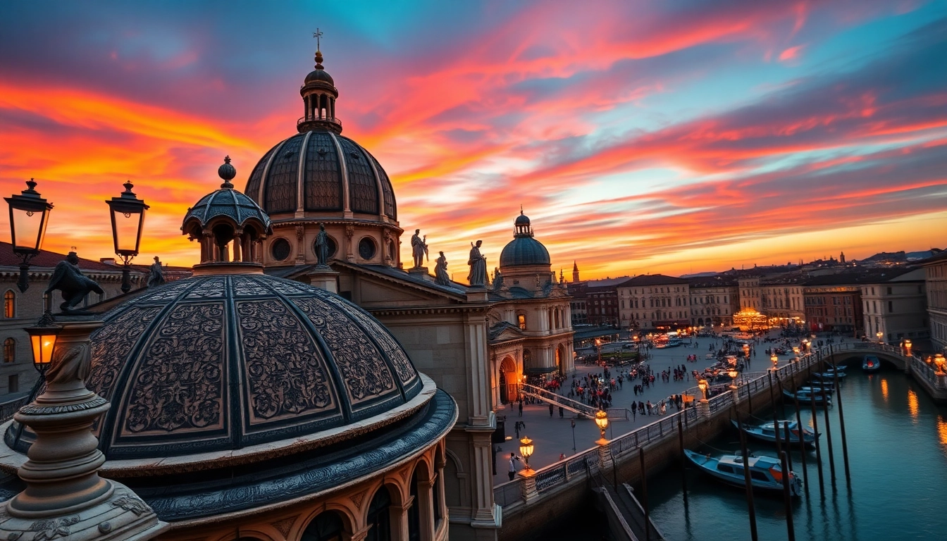 Bezaubernder Markusdom Venedig überragt von leuchtenden Mosaiken und lebhaften Abendszenen.