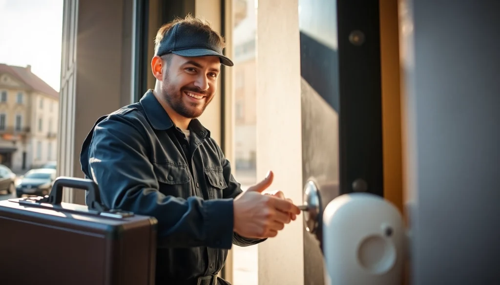 Schlüsseldienst Wiesbaden – Professioneller Schlüsseldienst öffnet eine Tür mit Fachwissen